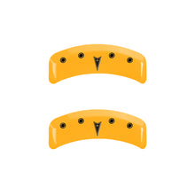 Load image into Gallery viewer, MGP 4 Caliper Covers Engraved Front Pontiac Rear Arrow Yellow Finish Blk Char 1997 Pontiac Firebird Caliper Covers MGP
