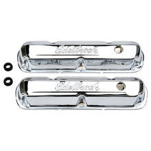 Load image into Gallery viewer, Edelbrock Valve Cover Signature Series Chrysler 1965-1991 318-340-360 CI V8 Chrome Valve Covers Edelbrock
