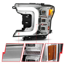 Load image into Gallery viewer, Anzo 18-20 Ford F-150 Full Led Projector Light Bar Style Headlights - Chrome Amber Headlights ANZO