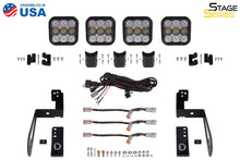 Load image into Gallery viewer, Diode Dynamics Jeep JK SS5 4-Pod CrossLink Grille Lightbar Kit Pro - White Combo Light Bars & Cubes Diode Dynamics