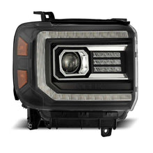 Load image into Gallery viewer, AlphaRex 14-18 GMC Sierra LUXX LED Proj Headlights Plank Style Black w/Activ Light/Seq Signal/DRL Headlights AlphaRex