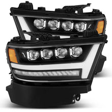 Load image into Gallery viewer, AlphaRex 19-20 Ram 1500HD NOVA LED Proj Headlight Plank Style Matte Blk w/Activ Light/Seq Signal/DRL Headlights AlphaRex