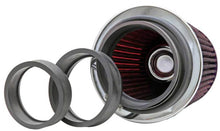Load image into Gallery viewer, K&N Universal Air Filter Chrome Round Tapered Red - 4in Flange ID x 1.125in Flange Length x 5.5in H Air Filters - Universal Fit K&N Engineering