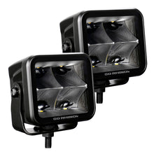 Load image into Gallery viewer, Go Rhino Light Bars & Cubes Go Rhino Xplor Blackout Series Cube LED Spot Light Kit (Surface/Threaded Stud Mnt) 3x3 - Blk (Pair)