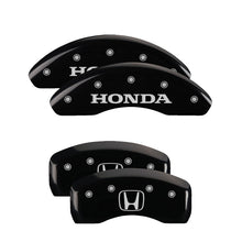 Load image into Gallery viewer, MGP 4 Caliper Covers Engraved Front & Rear Honda Black finish silver ch Caliper Covers MGP