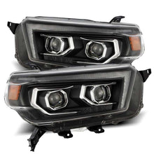 Load image into Gallery viewer, AlphaRex 10-13 Toyota 4Runner LUXX LED Proj Headlights Plank Style Black w/Seq Signal/DRL Headlights AlphaRex