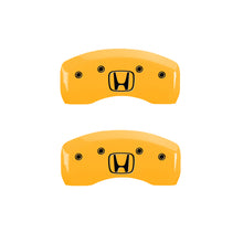 Load image into Gallery viewer, MGP 4 Caliper Covers Engraved Front Honda Rear H Logo Yellow Finish Black Char 1998 Honda Accord Caliper Covers MGP