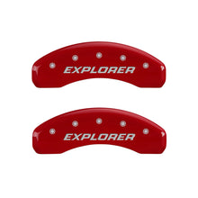Load image into Gallery viewer, MGP 4 Caliper Covers Engraved Front & Rear Explorer/2011 Red Finish Silver Char 2009 Ford Explorer Caliper Covers MGP