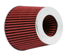 Load image into Gallery viewer, K&N Universal Air Filter Chrome Round Tapered Red - 4in Flange ID x 1.125in Flange Length x 5.5in H Air Filters - Universal Fit K&N Engineering