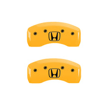 Load image into Gallery viewer, MGP 4 Caliper Covers Engraved Front Honda Engraved Rear H Logo Yellow finish black ch Caliper Covers MGP