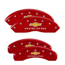 Load image into Gallery viewer, MGP 4 Caliper Covers Engraved Front & Rear MGP Red finish silver ch Caliper Covers MGP