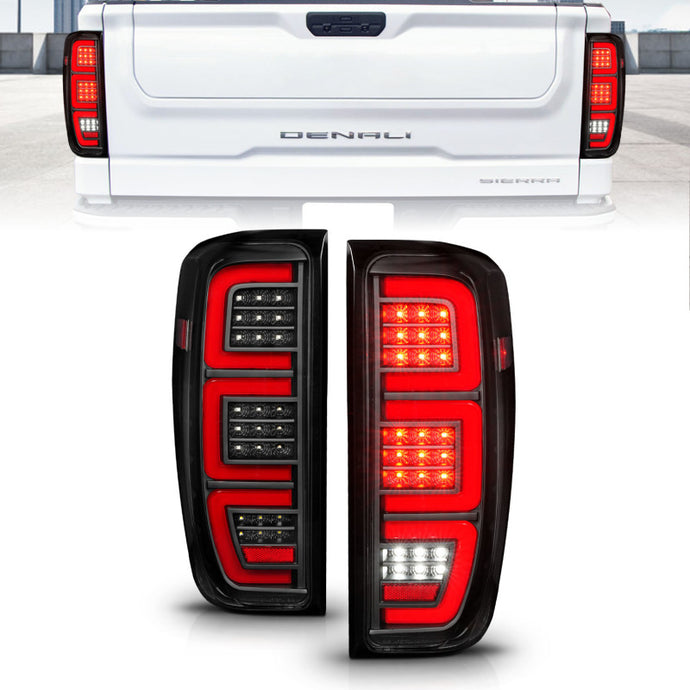Anzo 19-23 GMC Sierra 1500/2500HD/3500HD Black Replacement Full LED Bar Tail Light Tail Lights ANZO   