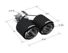 Load image into Gallery viewer, MBRP Universal Carbon Fiber Dual Tip 4in OD/2.5in Inlet Tips MBRP