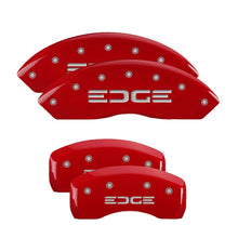 Load image into Gallery viewer, MGP 4 Caliper Covers Engraved Front & Rear Oval logo/Ford Red finish silver ch Caliper Covers MGP