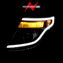 Load image into Gallery viewer, ANZO 11-15 Ford Explorer (w/Factory Halogen HL Only) Projector Headlights w/Light Bar Black Housing Headlights ANZO
