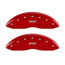 Load image into Gallery viewer, MGP 4 Caliper Covers Engraved Front & Rear JEEP Red finish silver ch Caliper Covers MGP