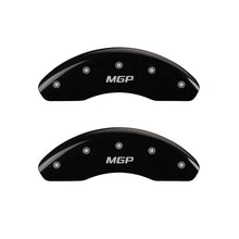 Load image into Gallery viewer, MGP Front set 2 Caliper Covers Engraved Front MGP Black finish silver ch Caliper Covers MGP