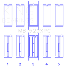 Load image into Gallery viewer, King Ford 260CI/289CI/302 5.0L Windsor Coated Crankshaft Main Bearing Set of 5 (Size .001) Bearings King Engine Bearings
