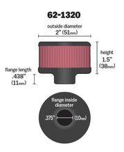 Load image into Gallery viewer, K&N Clamp On Rubber Base Crankcase Vent Filter 0.375in Flange ID x 2in OD x 1.5in Height Air Filters - Universal Fit K&N Engineering