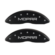 Load image into Gallery viewer, MGP 4 Caliper Covers Engraved Front & Rear MOPAR Red finish silver ch Caliper Covers MGP