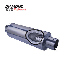 Load image into Gallery viewer, Diamond Eye MFLR 4inID SGL IN/SGL OUT 7inDIA X 20in BODY 27in LENGTH PERF SLOTTED ENDS 409 SS Muffler Diamond Eye Performance