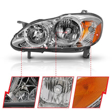 Load image into Gallery viewer, ANZO 2005-2008 Toyota Corolla Crystal Headlight Chrome Amber Headlights ANZO