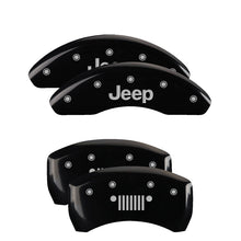 Load image into Gallery viewer, MGP 4 Caliper Covers Engraved Front & Rear MGP Black finish silver ch Caliper Covers MGP