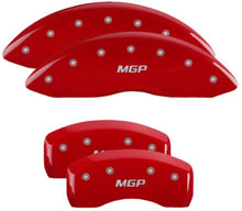 Load image into Gallery viewer, MGP 4 Caliper Covers Engraved Front & Rear MGP Red Finish Silver Char 2019 Lincoln Nautilus Caliper Covers MGP