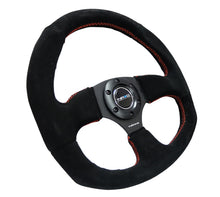 Load image into Gallery viewer, NRG Reinforced Steering Wheel (320mm Horizontal / 330mm Vertical) Suede w/Red Stitch Steering Wheels NRG