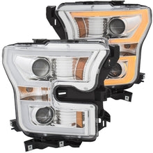Load image into Gallery viewer, ANZO 2015-2017 Ford F-150 Projector Headlights w/ Plank Style Switchback Chrome w/ Amber Headlights ANZO