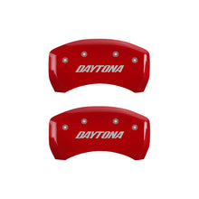 Load image into Gallery viewer, MGP 4 Caliper Covers Engraved Front & Rear Daytona Red finish silver ch Caliper Covers MGP