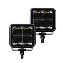 Load image into Gallery viewer, Go Rhino Xplor Blackout Series Cube LED Spot Light Kit (Surface/Threaded Stud Mnt) 2x2 - Blk (Pair) Light Bars & Cubes Go Rhino
