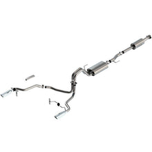 Load image into Gallery viewer, Borla F-150 2021 3.3L CC SB EC STB XL/XLT/Lariat/KR/Plnm/LTD 3/2.25 SRE Cat-Back ATAK Chrome Tips Catback Borla