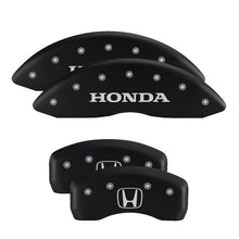 Load image into Gallery viewer, MGP 4 Caliper Covers Engraved Front & Rear Vtech Black finish silver ch Caliper Covers MGP