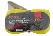 Load image into Gallery viewer, TrailFX A12029Y Cargo Tie Down 27 Ft x 2 3333 Lb Load 10K Lb Break Cap W/Ratchet Yel Sgl Default TrailFX Default Title