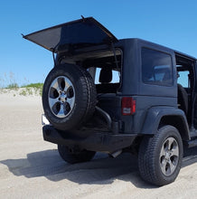 Load image into Gallery viewer, TrailFX J050T 1 Pc Direct-Fit Class III 5000 Lb Recvr W/D-Ring Mounts Black Steel W/Tire Carr Default TrailFX