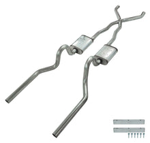 Load image into Gallery viewer, Pypes Performance Exhaust SFM05 Crossmember Back w/X-Pipe Exhaust System 65-70 Convertible Mustang Split Rear Dual Exit 2.5 in Intermediate And Tail Pipe Muffler Not Incl Hardware Incl Tip Not Incl Pypes Exhaust Exhaust System Kit Pypes Performance Exhaust Default Title