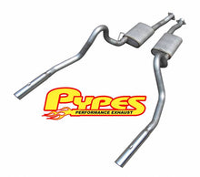 Load image into Gallery viewer, Pypes Performance Exhaust SFM16V Cat Back Exhaust System 79-97 Mustang LX/GT Split Rear Dual Exit 2.5 in Intermediate And Tail Pipe Hardware/Mufflers/3 in Polished Tips Incl Natural Finish 409 Stainless Steel Pypes Exhaust Exhaust System Kit Pypes Performance Exhaust Default Title