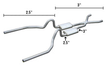 Load image into Gallery viewer, Pypes Performance Exhaust SFM34V 71-73 Mustang Crossmember Back Hybrid Exhaust System Violator Muffler 3 To 2.5 Inch W/ X Pipe Pypes Exhaust Exhaust System Kit Pypes Performance Exhaust Default Title
