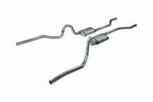 Load image into Gallery viewer, Pypes Performance Exhaust SGA29 Crossmember Back Without X-Pipe Exhaust System 70-71 GTO/68-72 442 Split Rear Dual Exit 2.5 in Intermediate/Tail Pipe Hardware Incl Muffler And Tip Not Incl Natural 409 Stainless Steel Pypes Exhaust Exhaust System Kit Pypes Performance Exhaust Default Title