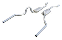 Load image into Gallery viewer, Pypes Performance Exhaust SGA30V Crossmember Back Without X-Pipe Exhaust System 64-72 A-Body Split Rear Dual Exit 2.5 in Intermediate And Tail Pipe Violator Mufflers/Hardware Tip Not Incl Natural 409 Stainless Steel Pypes Exhaust Exhaust System Kit Pypes Performance Exhaust Default Title