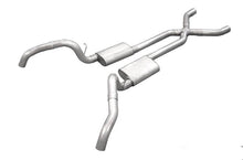 Load image into Gallery viewer, Pypes Performance Exhaust SGF63 Crossmember Back w/X-Pipe Exhaust System 67-69 Split Rear Dual Exit 3 in Intermediate And Tail Pipe Hardware Incl Muffler And Tip Not Incl Natural 409 Stainless Steel Pypes Exhaust Exhaust System Kit Pypes Performance Exhaust Default Title