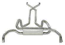 Load image into Gallery viewer, Pypes Performance Exhaust SGF70S Crossflow System w/X-Pipe Exhaust System 67-74 Split Rear Dual Exit 2.5 in Intermediate And Tail Pipe Race Pro Mufflers/Hardware Incl Tip Not Incl Polished 409 Stainless Steel Pypes Exhaust Exhaust System Kit Pypes Performance Exhaust