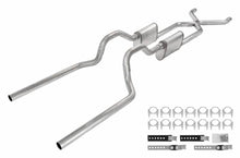 Load image into Gallery viewer, Pypes Performance Exhaust SGT73T Crossmember Back W/ X-Pipe Exhaust System 63-66 GM Truck Split Rear Dual Exit 2.5 Inch Intermediate And Tailpipe Hardware Incl Turbo Pro Muffler Incl And Tip Not Incl Stainless Steel Pypes Exhaust Exhaust System Kit Pypes Performance Exhaust Default Title