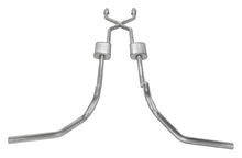 Load image into Gallery viewer, Pypes Performance Exhaust SGT980TE Crossmember Back w/X-Pipe Exhaust System 75-87 GM Split Rear Dual Exit 2.5 in Intermediate And Tail Pipe Turbo Pro Muffler/Hdw Incl Tip Not Incl Natural Finish 409 Stainless Steel Catalytic Converter Incl Pypes Exhaust Exhaust System Kit Pypes Performance Exhaust Default Title