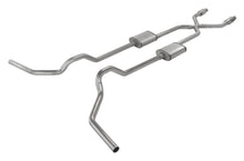 Load image into Gallery viewer, Pypes Performance Exhaust SGT980TE Crossmember Back w/X-Pipe Exhaust System 75-87 GM Split Rear Dual Exit 2.5 in Intermediate And Tail Pipe Turbo Pro Muffler/Hdw Incl Tip Not Incl Natural Finish 409 Stainless Steel Catalytic Converter Incl Pypes Exhaust Exhaust System Kit Pypes Performance Exhaust