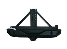 Load image into Gallery viewer, TrailFX J032T 1 Pc Direct-Fit Class III Hitch Tube W/D-Ring Mounts Black Steel W/Tire Carr Bumper TrailFX Default Title