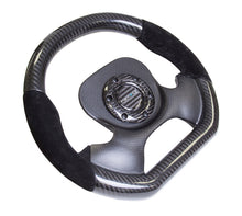 Load image into Gallery viewer, NRG Carbon Fiber Steering Wheel (320mm) CF Center Plate & Two-Tone Carbon w/Suede Trim Handles Steering Wheels NRG