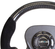 Load image into Gallery viewer, NRG Carbon Fiber Steering Wheel (320mm) CF Center Plate & Two-Tone Carbon w/Suede Trim Handles Steering Wheels NRG