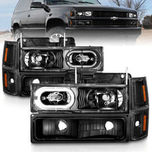Load image into Gallery viewer, ANZO 88-98 Chevrolet C1500 Crystal Headlights Black Housing w/ Signal and Side Marker Lights Headlights ANZO